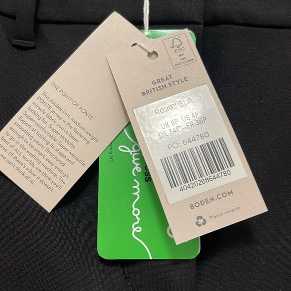 NWT Boden Hampshire Flared Pants in Black - Picture 11 of 12